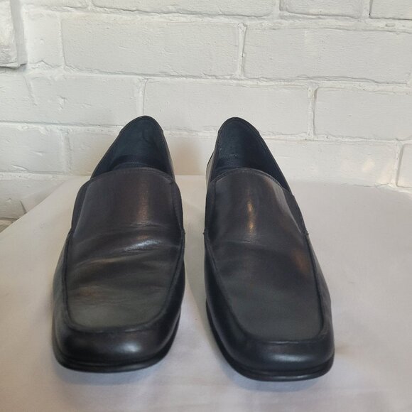 Bass Linda Loafers Black Leather Size 7W - Picture 3 of 9